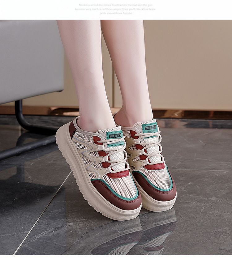 Sandali da esterno in rete traspirante di tendenza estiva 2025 per le donne, scarpe comode e con suola morbida, W3001_voghion.com