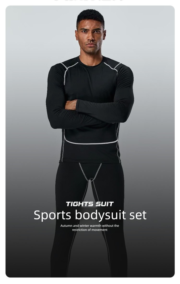 Tuta da allenamento a compressione per bambini, set da basket, calcio, sport, fitness, strato di base termico, studente, autunno_voghion.com