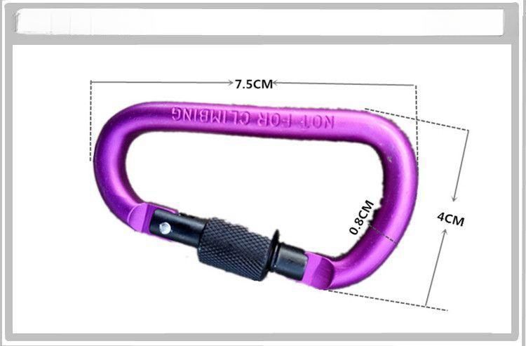 Outdoor Multifunctional Carabiner Hook Quickdraw D-shaped Aluminum Alloy Keychain Backpack Water Bottle Security Buckle_voghion.com