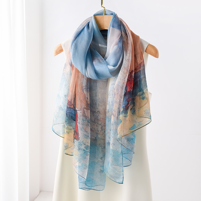Seid Chinesesche Laang Groussen Schal, Sonneschutz, High-End, Mamm, Dënnen Stil, Modeschen Schal_voghion.com