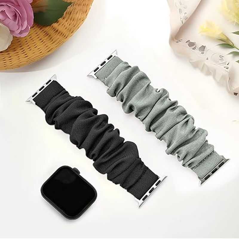 Scrunchie-band voor IWatch-band 44 mm 40 mm 42 mm 41 mm 38 mm 45 mm 49 mm Ultra Nylon Solo Loop-armband IWatch Dames 8 7 6 5 4 SE_voghion.com