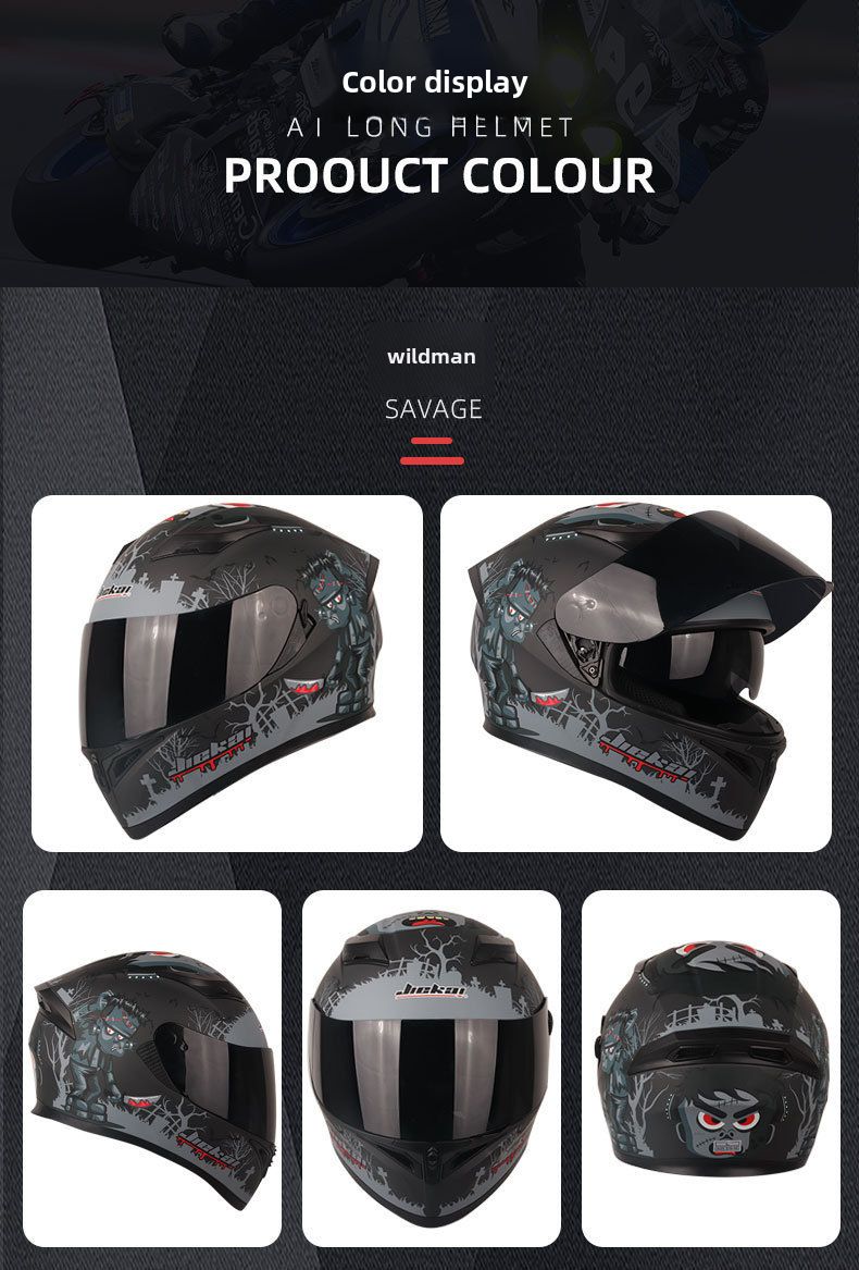 Doppellinsen-Motorradhelm Herren-Trailrunning-Helm Elektrischer Damen-Winter-Vollschutzhut-Integralhelm_voghion.com