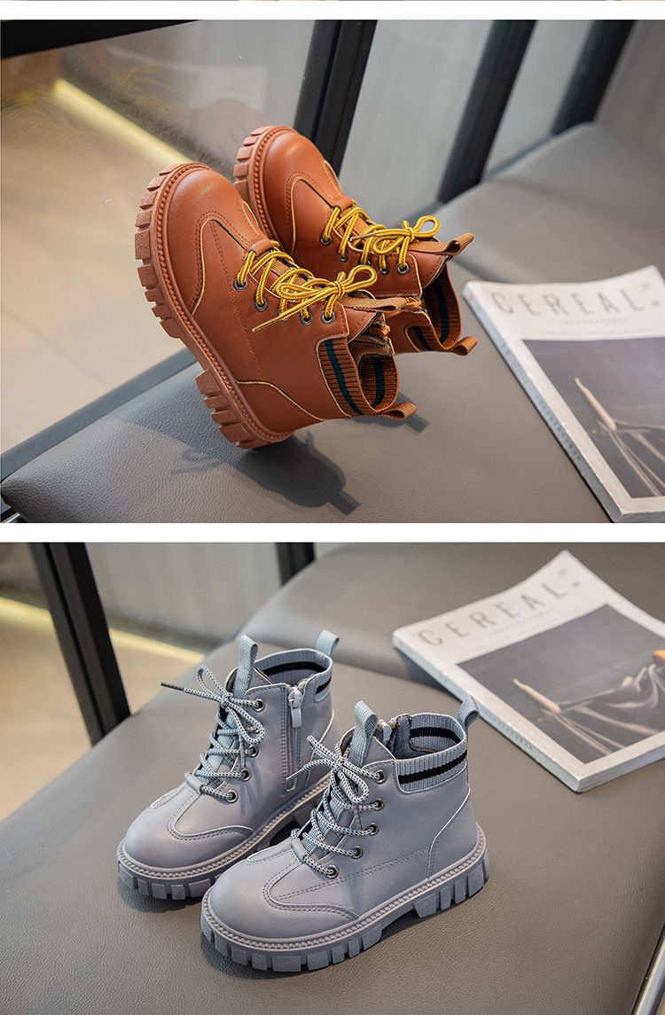 shoes Martin 2024 Spring and Autumn new stylish single Girls' British short Soft soled non slip children's leather boots_voghion.com