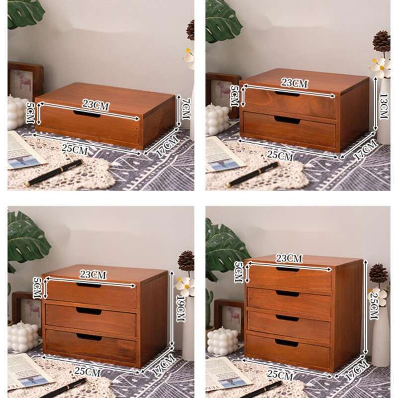 Malá úložná skříňka ve stylu zásuvky na stůl, dřevěná krabička na kosmetiku a různé předměty_voghion.com