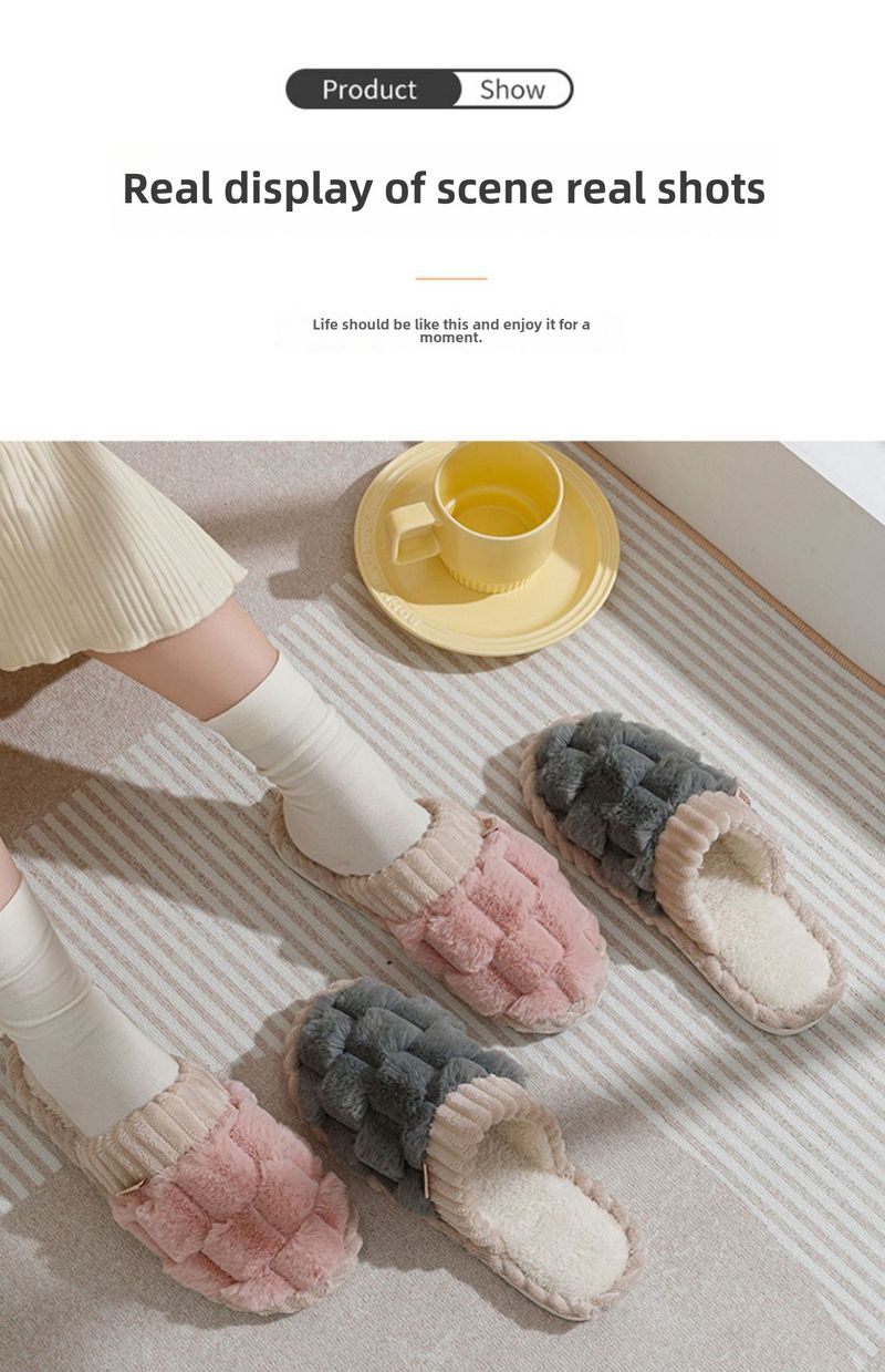 Ciabatte da donna invernali per interni e per la casa, per saloni di bellezza, per coppie, calde e soffici, in cotone, con tacco a spillo, per uomini Yuezi_voghion.com