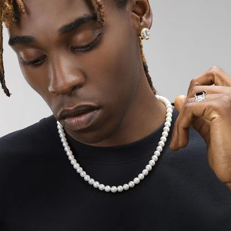 Hot Sales Rock Fir Hip Hop Perl Perlen Kette Männer Halskette Fraen Choker Moud Party Bijouen Kaddo_voghion.com