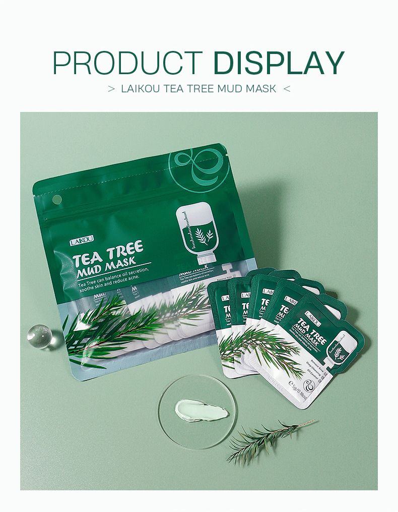 Makeup Tool Kits LAIKOU Tea Tree Mud Mask 1 Piece 5g Moisturizing Refreshing Mud Mask_voghion.com