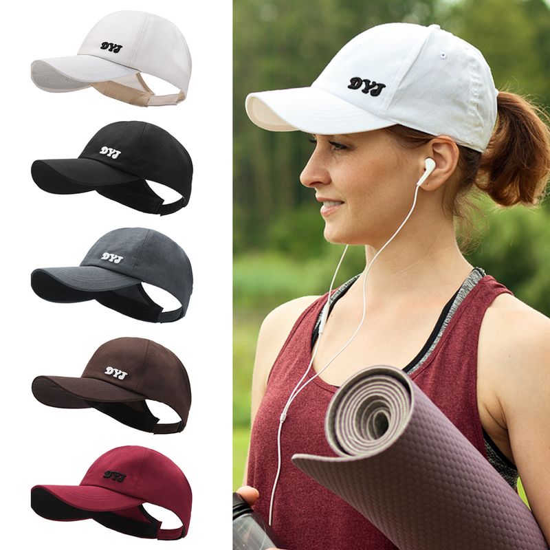 Nuovi arrivi cappelli da sole da donna con coda di cavallo a tesa lunga, pieghevoli, regolabili, da spiaggia, con protezione UV, visiere da pescatore, estivi_voghion.com