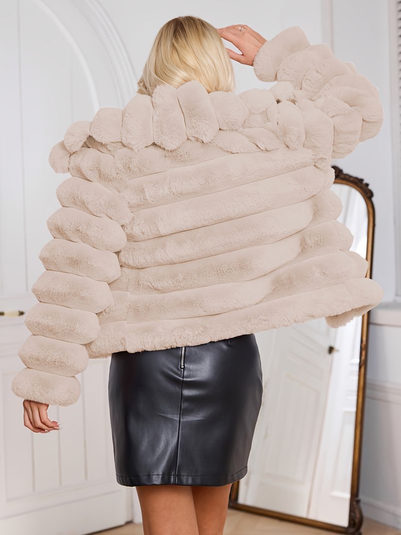 Langärmliger, einfarbiger Damenmantel mit Futter – elegante Oberbekleidung, reguläre Passform, Herbst-/Winterjacke für Erwachsene,_voghion.com