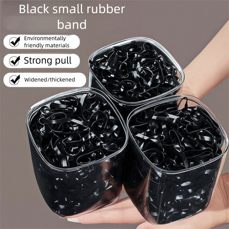 Elastic Bands Women, Thickened And Durable, Disposable High Elasticity Black Rubber Bands, Hair Ties For Adults_voghion.com
