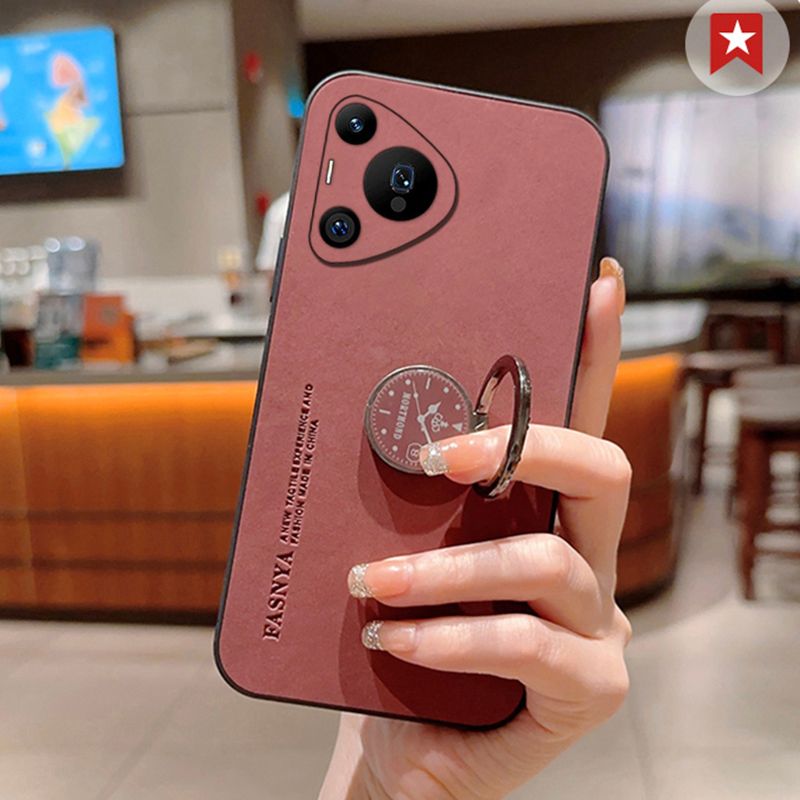 Étui de téléphone pour Huawei Pura 70 Ultra Pro Pro +, en cuir de mouton, Protection d'objectif d'appareil photo, housse antichoc avec support d'anneau_voghion.com