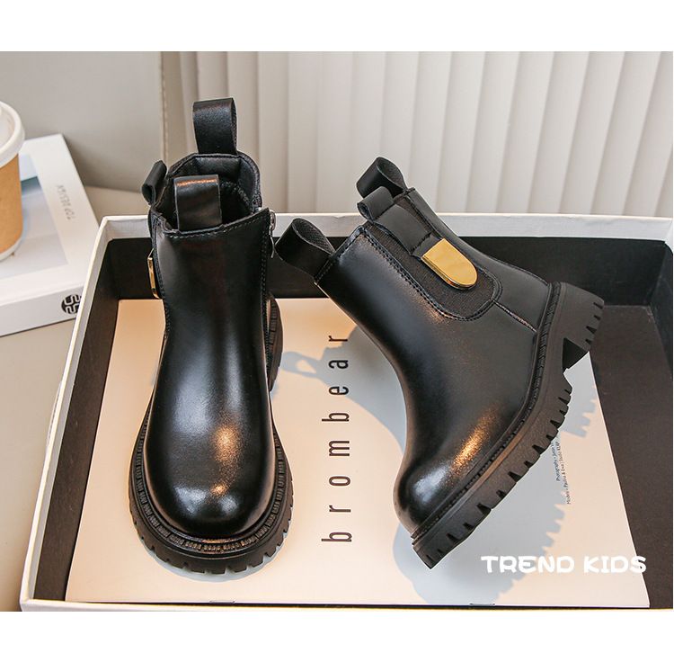 Chaussures pour enfants bottes Martin pour filles printemps et automne 2024 bottes courtes pour enfants de style britannique pour bébés filles bottes en cuir à semelle souple de style occidental_voghion.com