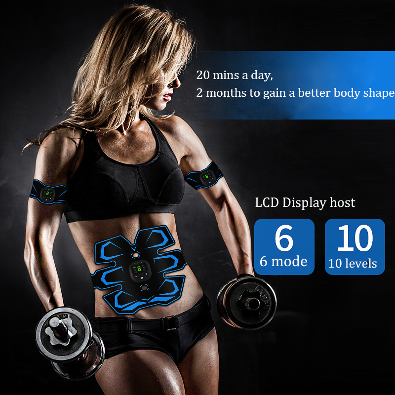 EMS Elektrischer intelligenter Muskelstimulator Fiess Trainer Bauchmuskeltraining Gewichtsverlust Aufkleber Körperabnehmen M 70% Rabatt_voghion.com