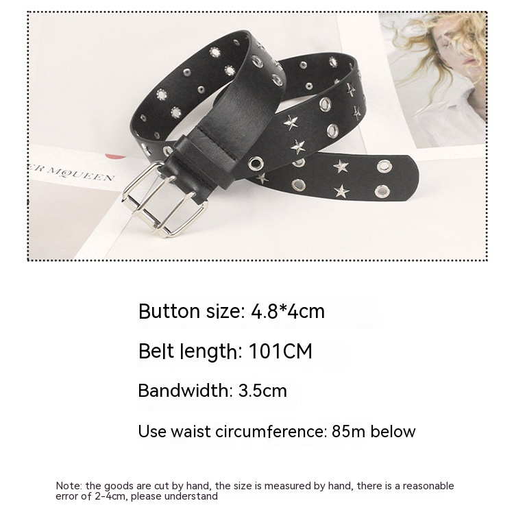 Ceinture fine en métal polyvalent pour femmes, nouveau Style Punk, ceinture en jean, Rivet décoratif, petite ceinture de pantalon_voghion.com