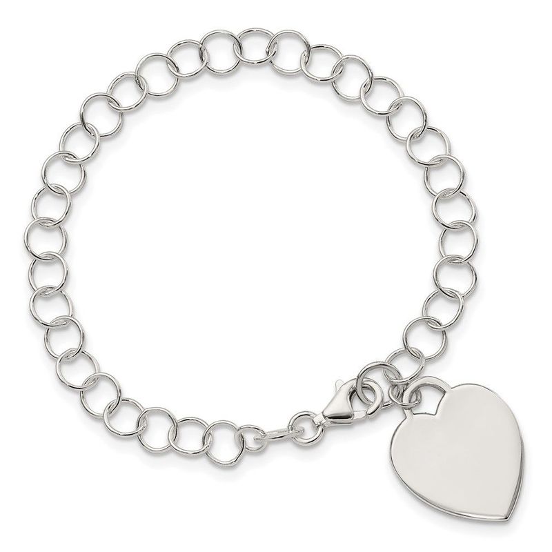 Sterling Silver Engraveable Heart Bracelet_voghion.com