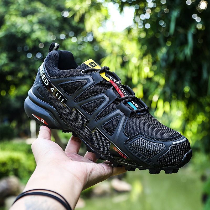 Zapatillas de running de malla transpirable para hombre, talla grande, antideslizantes, para deportes al aire libre y viajes, para cross country y uso informal._voghion.com