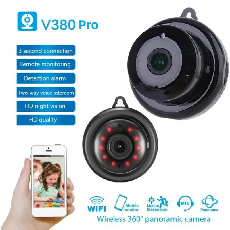 V380 Pro FULL HD 1080p MINI-kamera WIFI Smart Home Security Beskyttelse IP Nattsyn Videokameraer Bærbar Overvåking_voghion.com