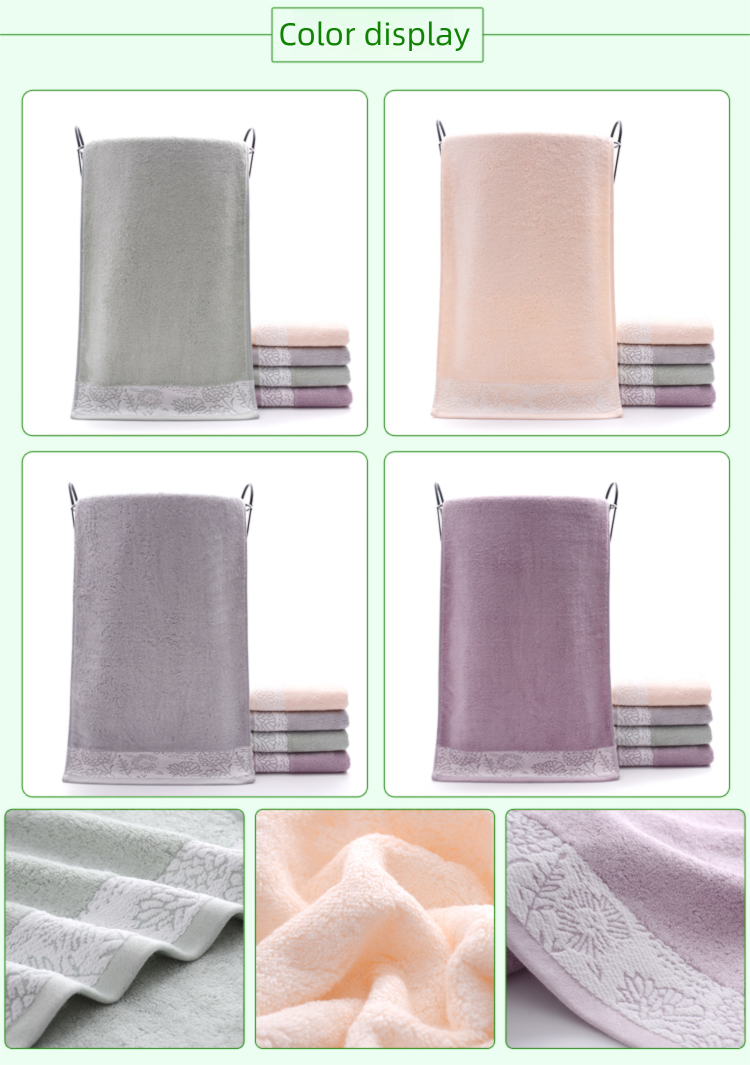 4 Towels For Washin And Bathin, Household Adult Bamboo Charcoal Fiber Face Towels, Soft, Thick, Absorbent,_voghion.com
