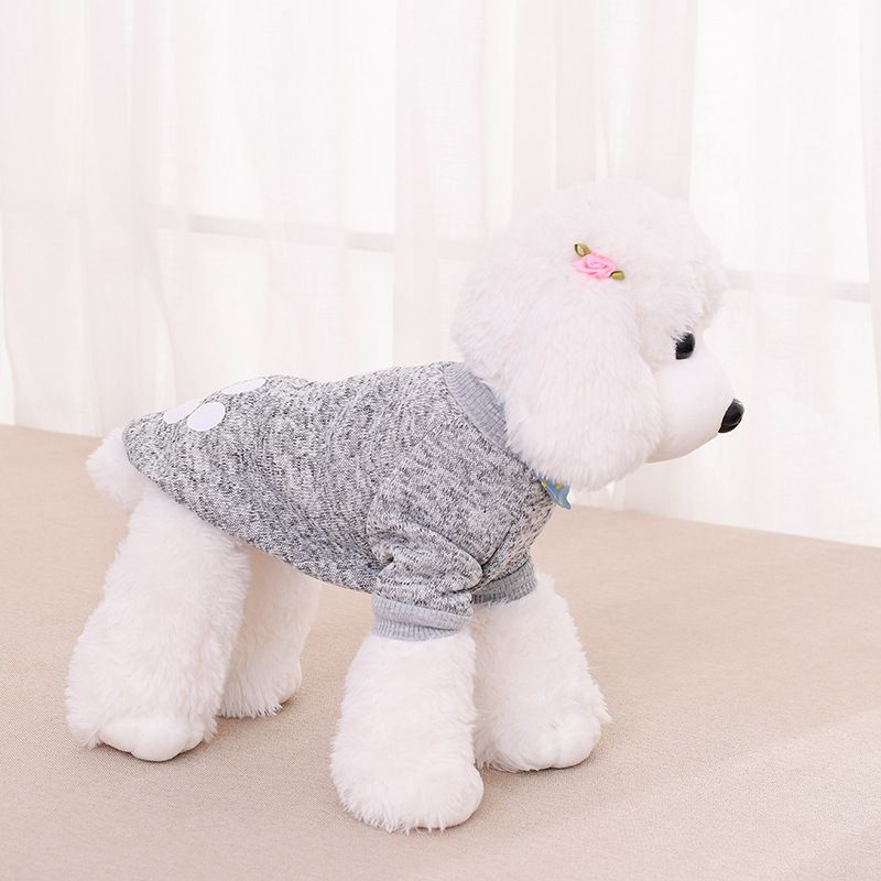 Cross-border pet sweater autumn and winter fleece printed sweater cat clothing dog clothes pet sweater wholesale_voghion.com