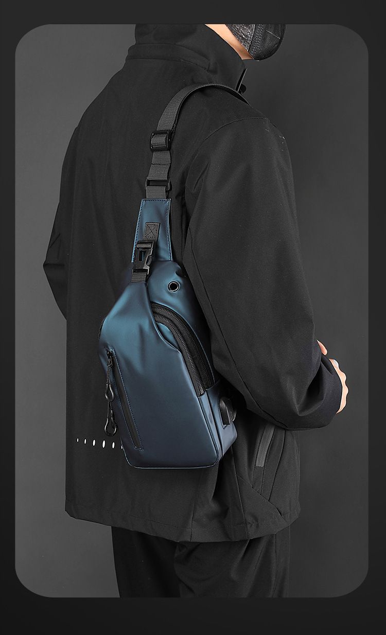 Nouveau sac de poitrine imperméable pour homme, sac à bandoulière simple, sac à dos à la mode_voghion.com