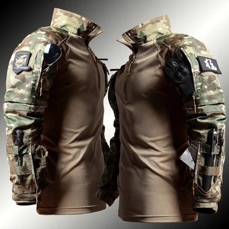 Traje táctico de rana para hombre, ropa Airsoft, Paintball militar, conjuntos de 2 piezas, camisas de asalto SWAT, policía de fuerzas especiales_voghion.com