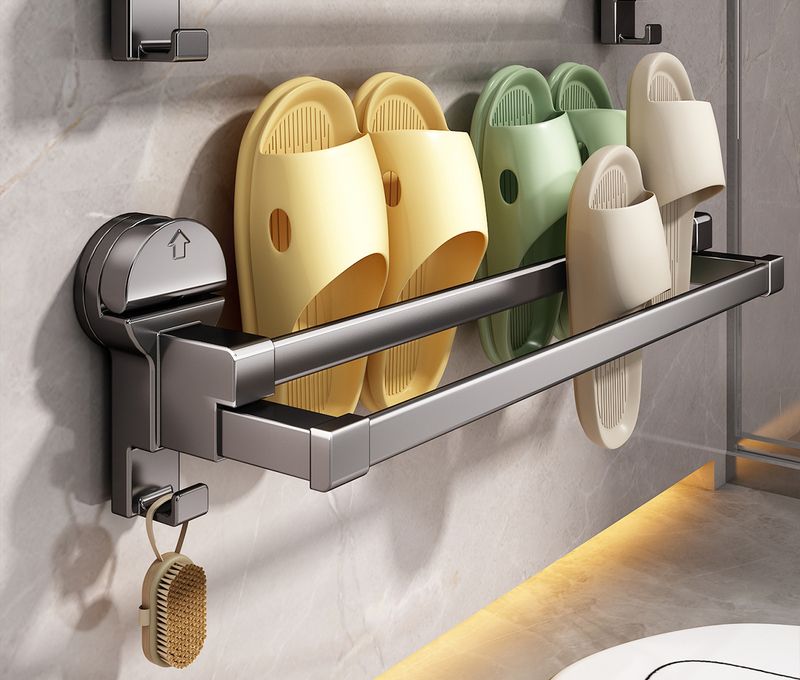 Youqin Saugnapf-Hausschuhhalter ohne Bohren, Wandmontage, Aufbewahrungsregal, WC, Badezimmer, Drainage-Organizer_voghion.com