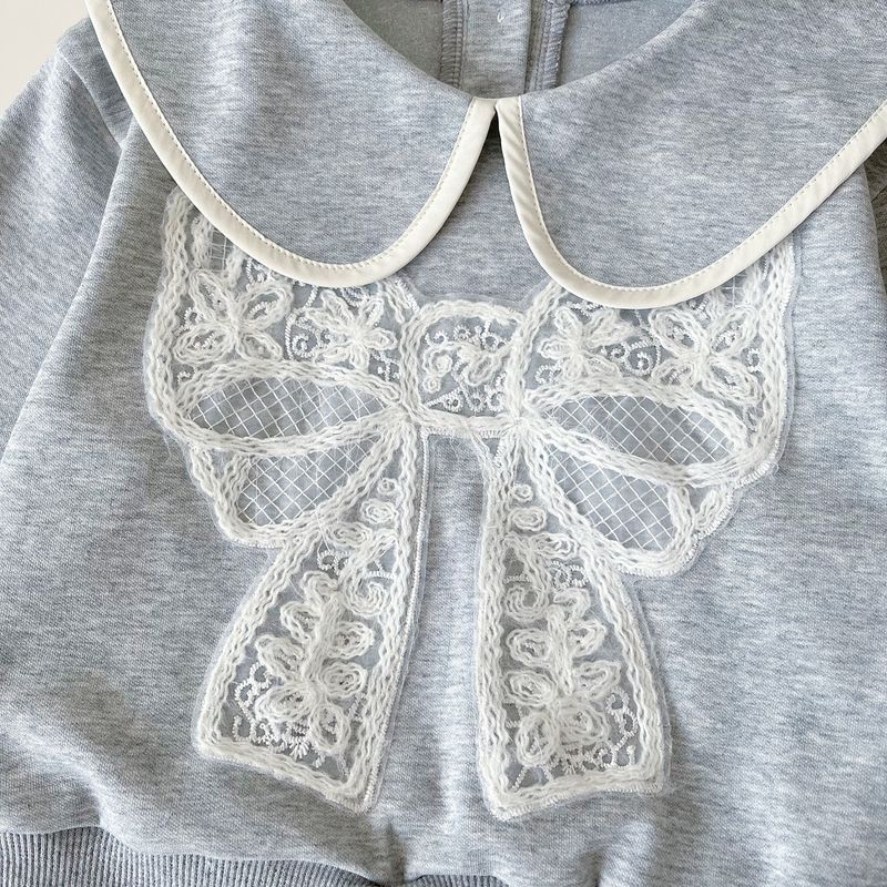 Ensemble deux pièces pour fille, nouvelle version coréenne d'automne 2024, pull en dentelle à revers et jupe plissée_voghion.com