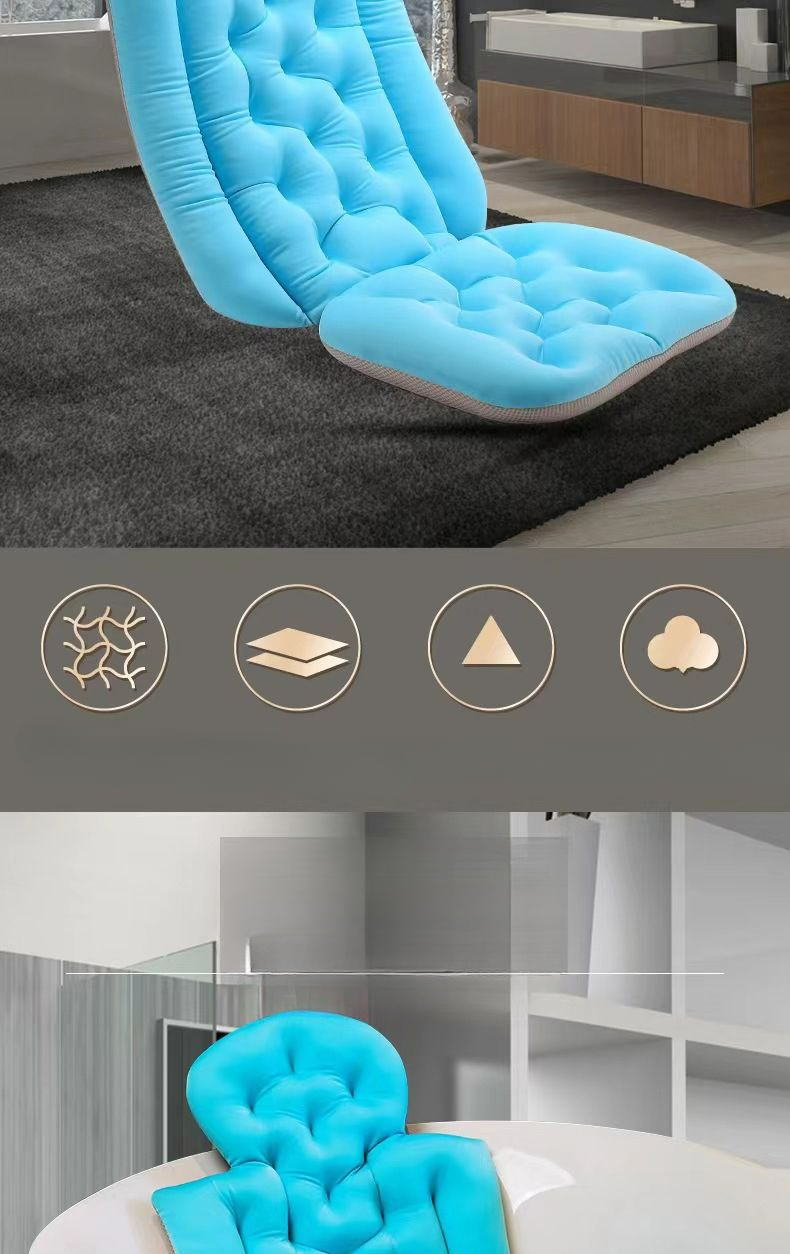 Bathtub Pillow Non-Slip Mat Suction Cup Backrest Adult Bath Seat Cushion_voghion.com