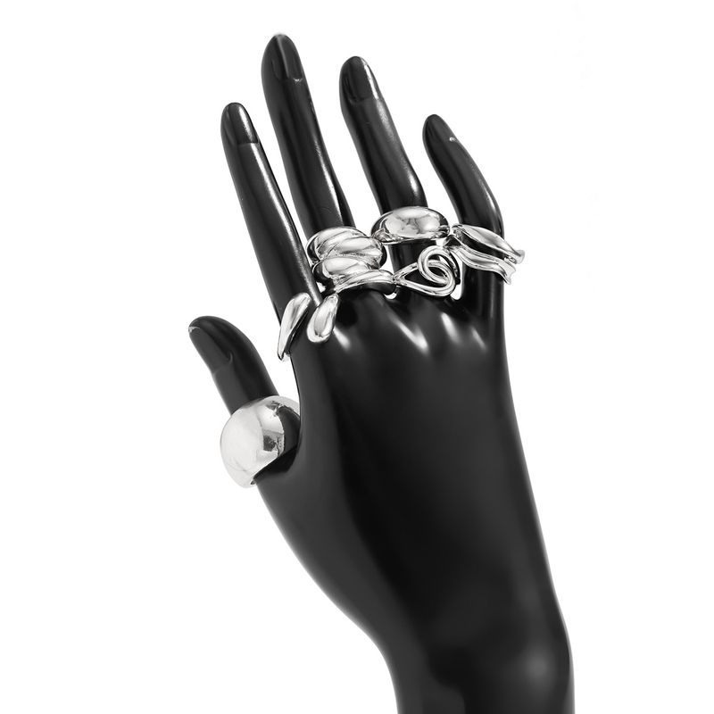 ins liquido linea geometrica anello aperto nicchia design irregolare lava anello mano gioielli donna_voghion.com