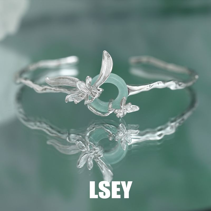 0003 Orchid Minimalist Style S Pure Niche Elegant Versatile High-end Bracelet Women's Silver Jewelry_voghion.com