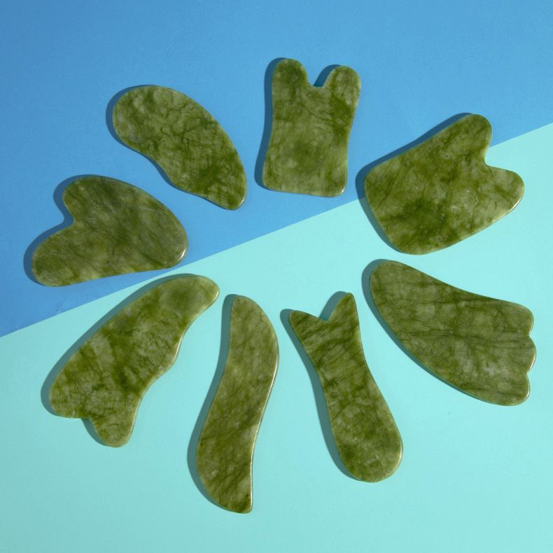 Natuurlijke jade schraapplank op maat gemaakte scheer schoonheidsmassage apparaat hele lichaam meridiaan massage jade schraapplank_voghion.com
