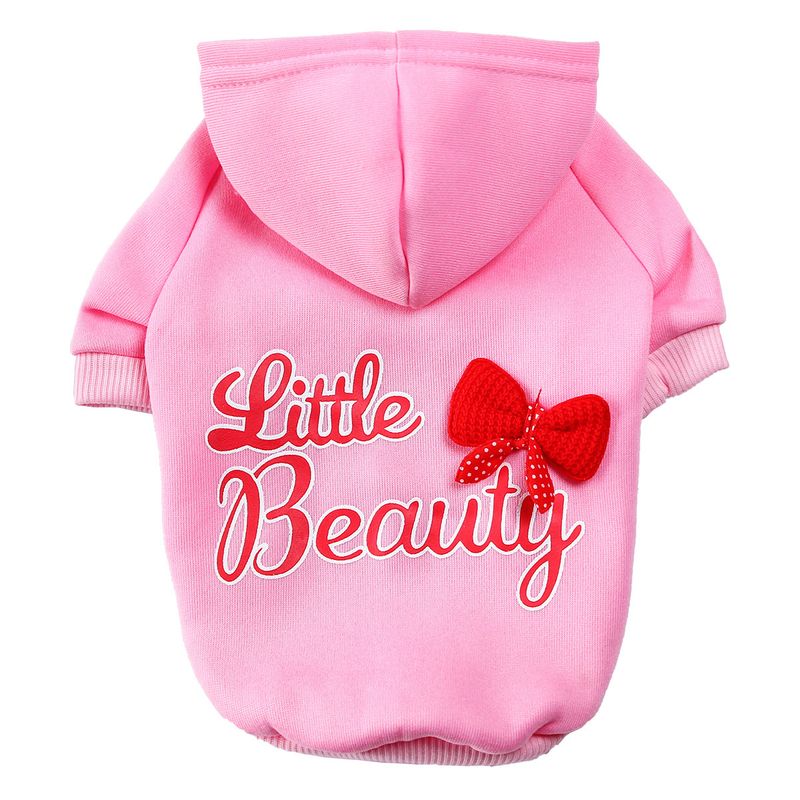 |Novas roupas para cães, moletom com capuz, forro de lã, quente, pequeno, bonito, multicolorido, com furo para guia_voghion.com