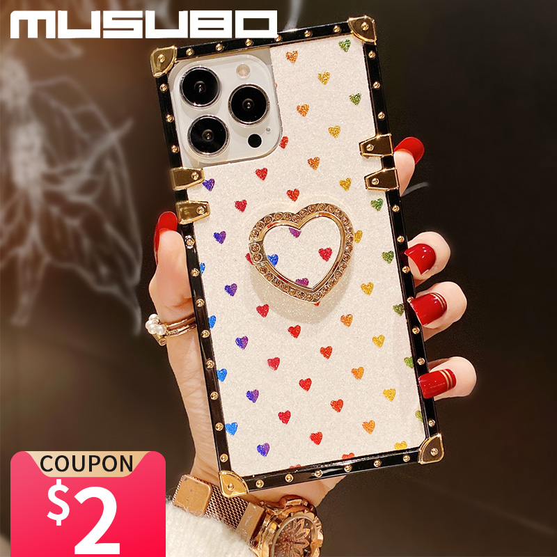 Musubo Liefde Ring Case Voor Samsung Galaxy S22 Plus S21 FE S20 Ultra Note 20 Stand Cover A22 5G A72 A71 A51 A52 Fundas Coque Capa_voghion.com