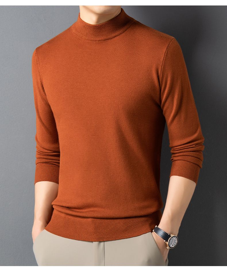 Herbst und Winter Halbhoher Kragen Precision Edition Dicker Herren Strickpullover mit Kapuze_voghion.com