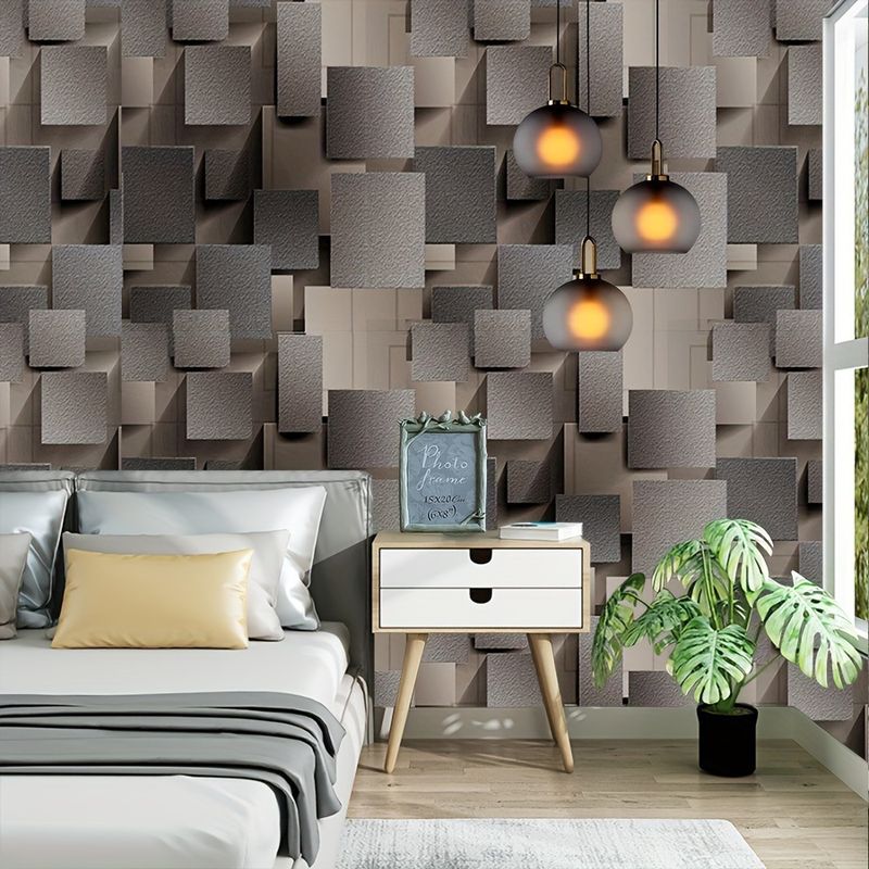 Papel pintado autoadhesivo de PVC con líneas 3D para sofá, pared, TV y rejilla metálica_voghion.com
