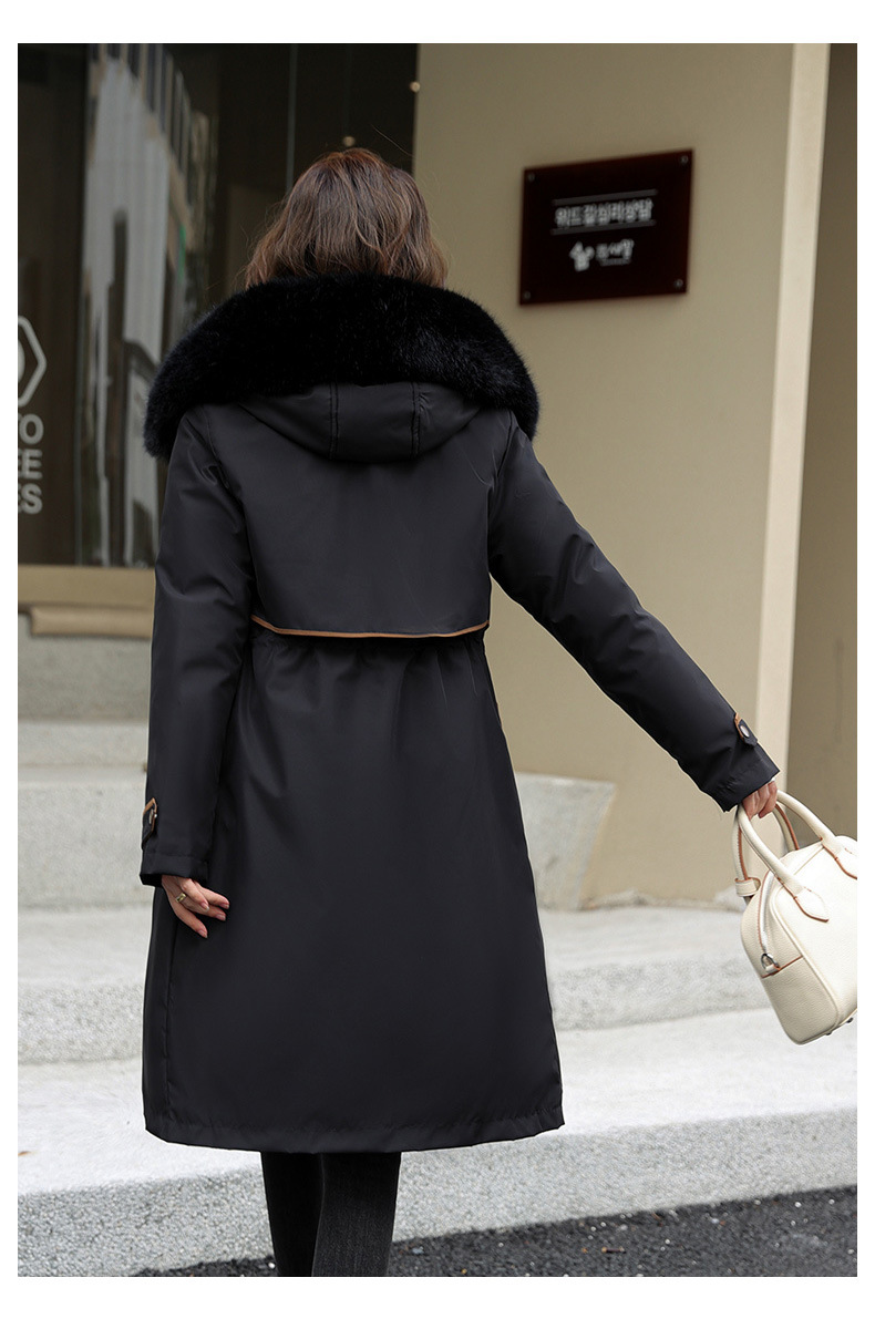 Damenbekleidung Baumwollgefütterte Jacke, extra lange Overknee-Pie-Jacke mit herausnehmbarem Futter, neue Winter-Großgrößen-Warmjacke Baumwollgefütterte Jacke_voghion.com