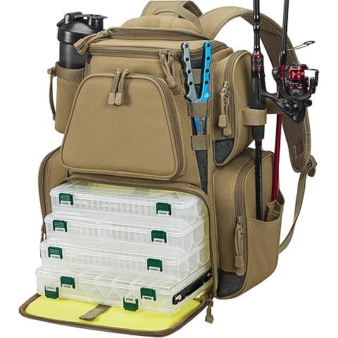 rillrun Mit Rutenhalter, Herren-Box-Rucksack, 42L Große Ausrüstungstasche Store Equipment, Grüne Tarnung, Angelrucksack_voghion.com