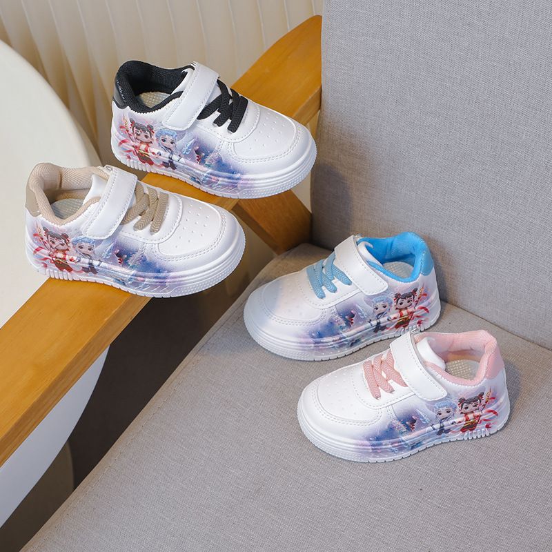 Girls' Board New Boys' Cartoon Sports 2025 Spring Autumn Children's White Shoes, Fashionable Casual Shoes For Middle And_voghion.com