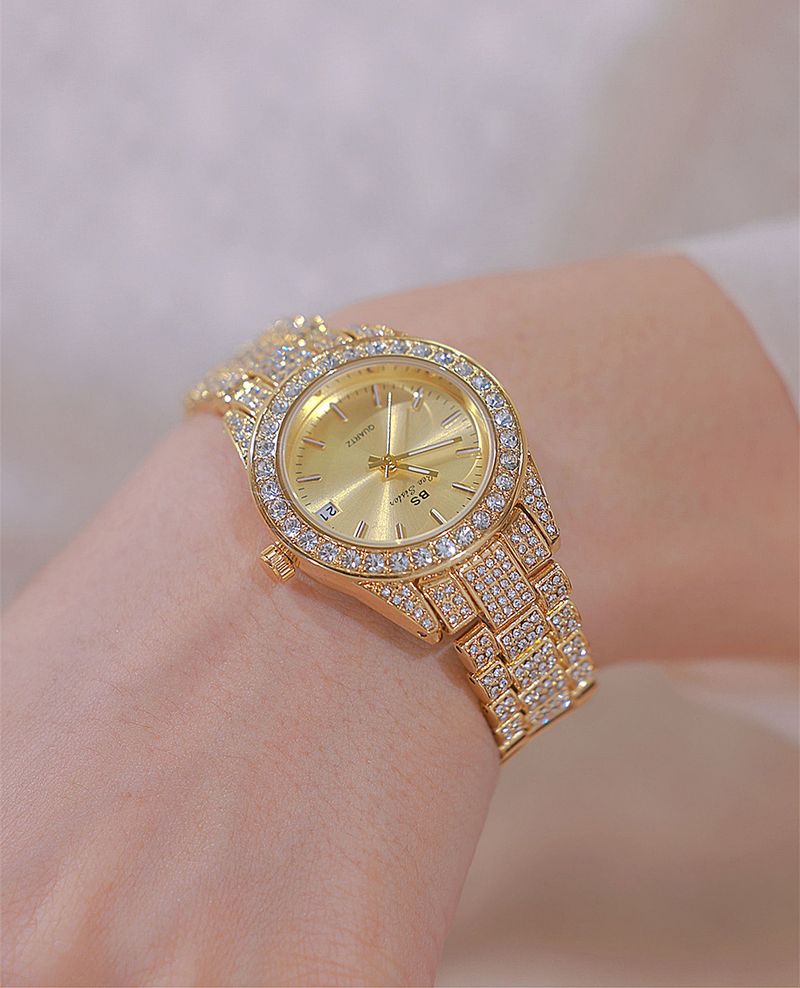 New light luxury ladies aqua ghost fashion temperament small square diamond calendar watch_voghion.com