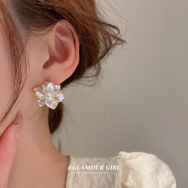 Orecchini pendenti a forma di cuore con perle in argento coreano 2025, nuovi, alla moda, eleganti e semplici, per le donne_voghion.com