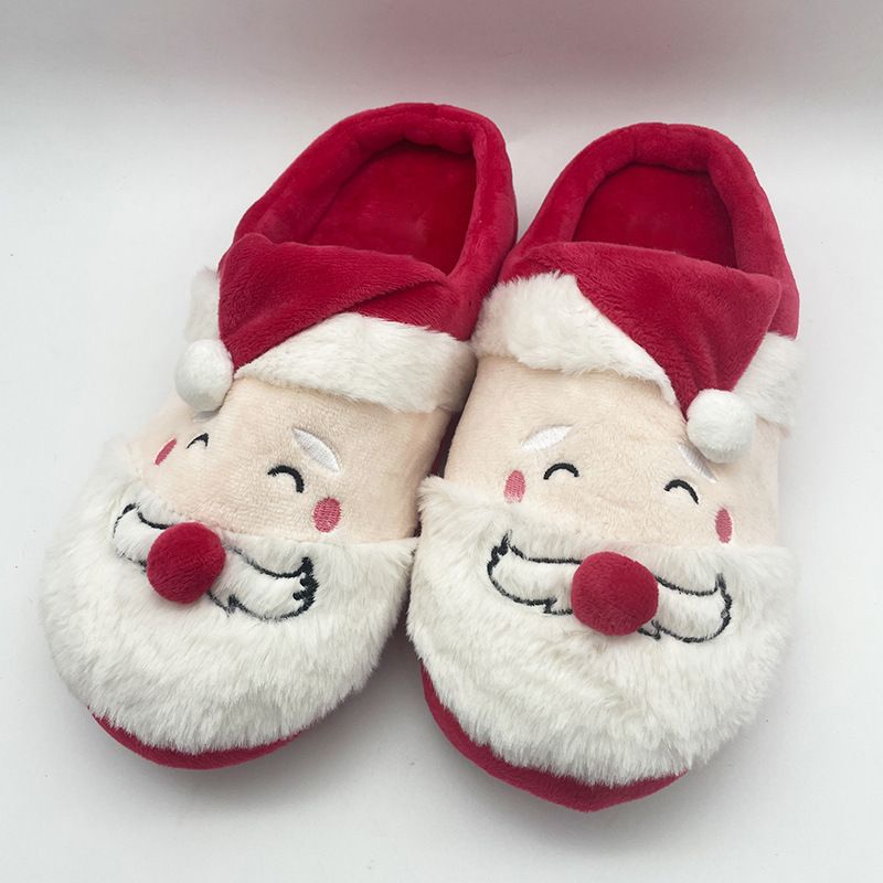 Grenzüberschreitendes heißes Produkt Weihnachts-Opa-Hausschuhe Weihnachtsmann-Hausschuhe für den Innenbereich, rutschfeste Baumwollhausschuhe_voghion.com
