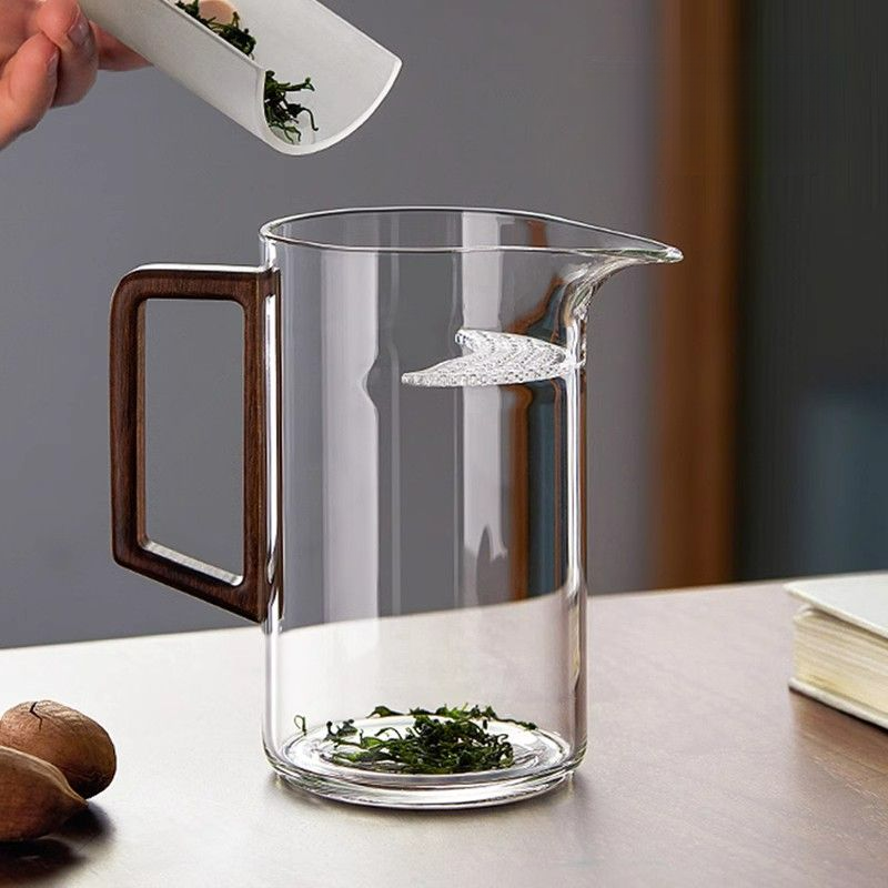 HEISOU Glass Teapot For Home Use, Crescent Filter Integrated Teapot, High-end Tea Divider, Fair Cup_voghion.com