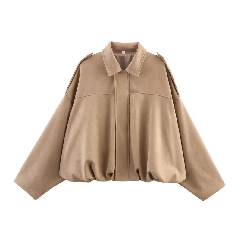 Women's Clothing Fashion Bomber Jacket With Batwing Sleeves - Stylish Zip-Up Casual Top For Spring (Multiple Colors & Sizes)_voghion.com