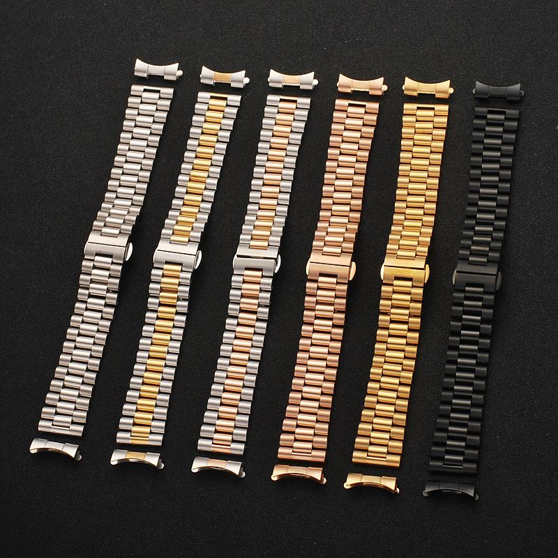 Accessori per orologi da uomo e da donna, cinturino universale curvo a tre perle, bracciale in acciaio inossidabile da 10 a 22 mm_voghion.com