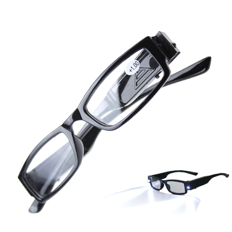 Neu eingetroffen KLASSNUM Lupenbrille für Männer mit LED-Licht für Frauen, Leselupe, Nachtsichtbrille, Presbyopie-Brille, Dioptrien +1- +4_voghion.com