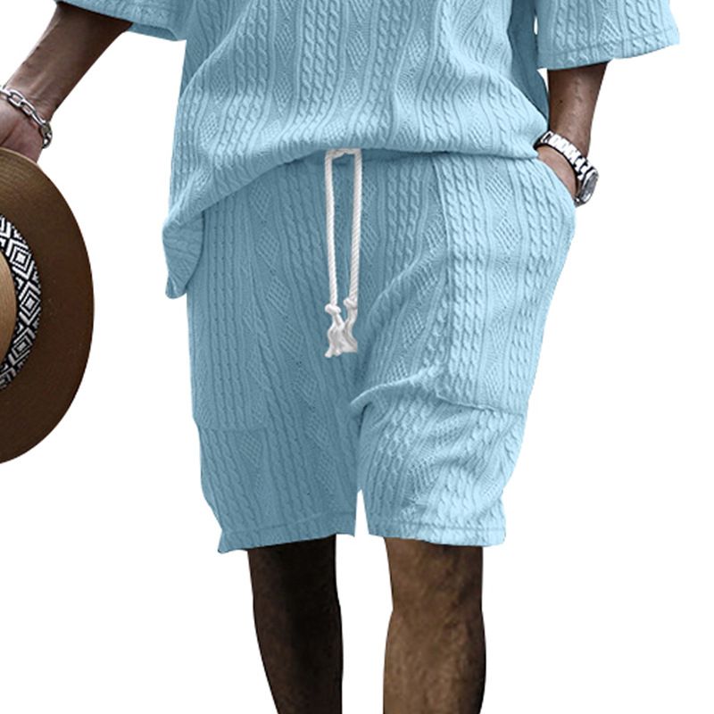 2024 Gaojie Instagram Short d'été à poches multiples pour homme, ample, décontracté, en jacquard fendu_voghion.com