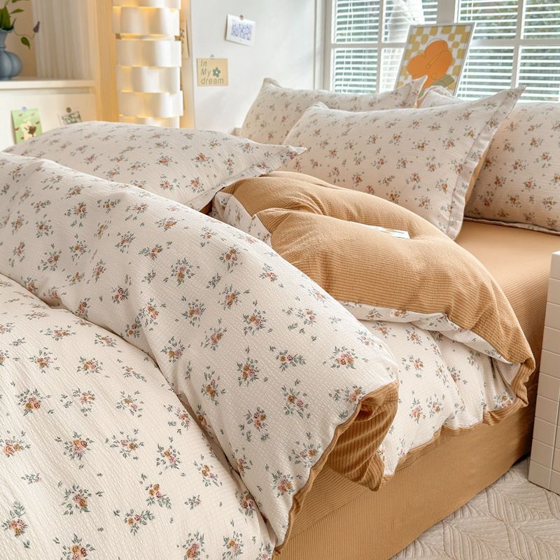 Set di quattro pezzi in cotone jacquard super morbido di classe A, adatto alla pelle di neonati e bambini, traspirante e assorbente._voghion.com