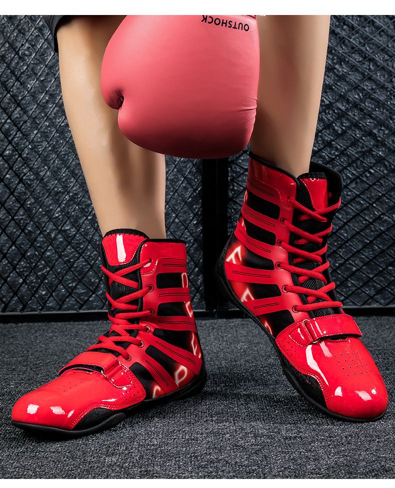 Chaussures de boxe professionnelles pour hommes, chaussures d'haltérophilie montantes, chaussures de combat, chaussures de lutte pour adultes, bottes pour filles et enfants, chaussures Sanda_voghion.com