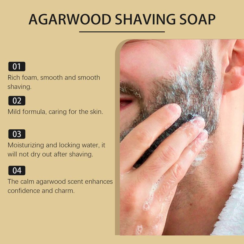 EAST MOON Agarwood Men's Gentle Cleansing Face Wash Sapone da barba idratante e rinfrescante portatile_voghion.com