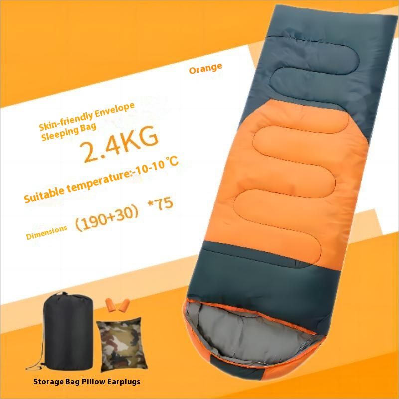 Sleeping Bag For Adults, Single Person, Outdoor Camping, Portable, Winter Thickened, Machine Washable, Nap, Dirt-Proof,_voghion.com